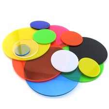 Disco taglio laser piastra tonda plastica PMMA colorata Ø80-300mm spessore 2mm 3mm 5mm