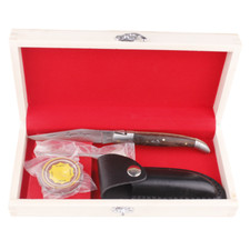 coltello serramanico pieghevole da caccia artigianale tascabile confezione legno