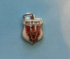 CIONDOLO DA VIAGGIO VINTAGE (SCARSO) ISOLA DEL CIELO STEMMA AQUILA ARGENTO SMALTO SCUDO