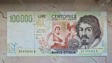 100000 lire caravaggio 1994