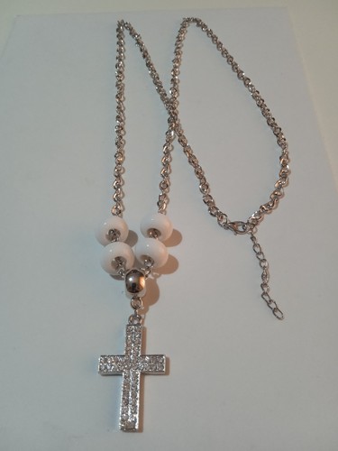 Collana lunga colore argento - , e