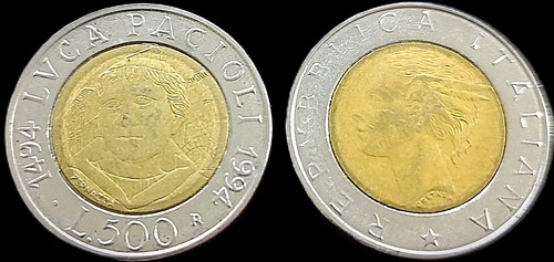 Moneta commemorativa 500 lire - commemorativa,