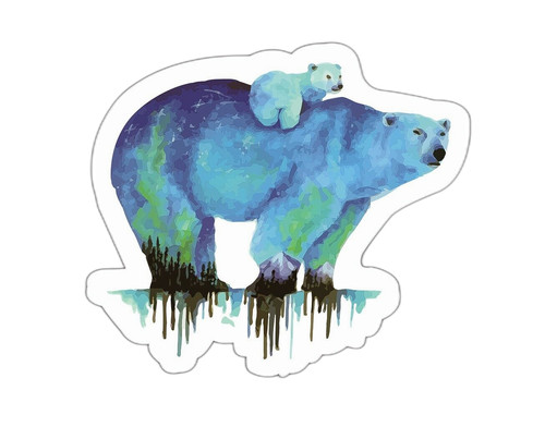 Adesivo madre cucciolo - , orso