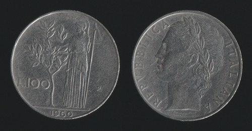 100 lire 1960 minerva - 100, italia