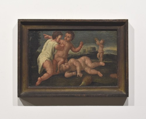 Antico dipinto olio tela - dipinto, su