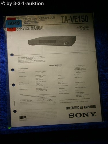 Sony service manual - manual, ta