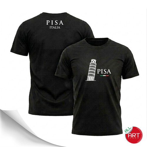 Shirt nera con scritta pisa - nera,