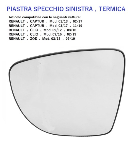 Piastra specchio retrovisore - piastra,