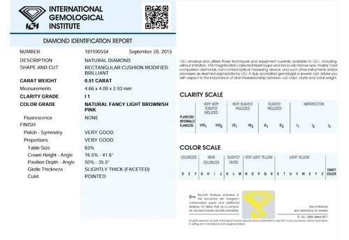 Igi diamante naturale ct - igi, 0,51