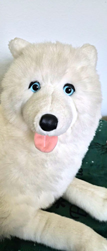 Peluche grande lupo bianco