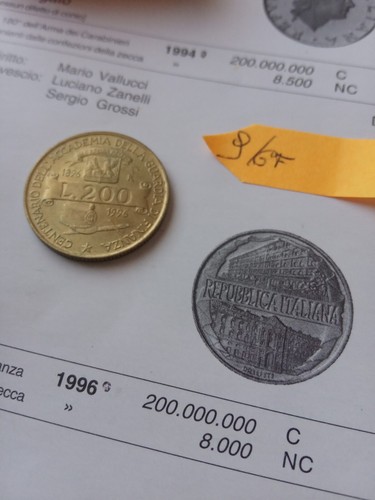 Moneta 200 lire del 1996 - moneta,