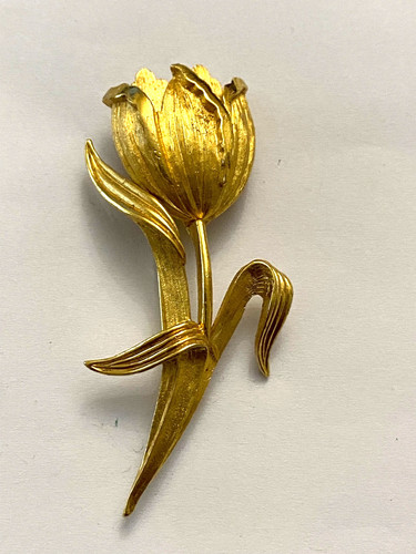 Grande broche métal - en, doré