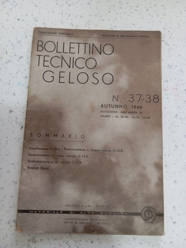 Bollettino tecnico geloso - geloso, n