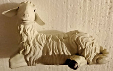 STATUA PRESEPE PECORA BIANCA FIGURA ESPRESSIVA RESINA GRANDE LUNGHEZZA CA. 12 CM