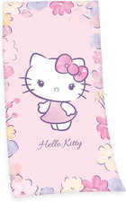 Hello Kitty - Telo Mare in Spugna Velour, 100% Cotone/Velour, 75 X 150 Cm