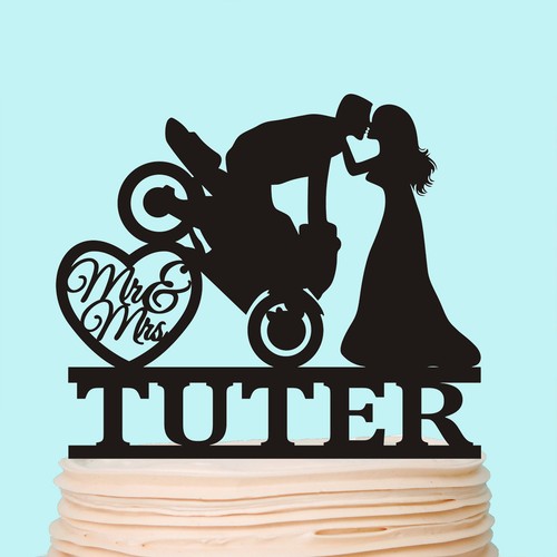 Cake topper matrimonio moto - matrimonio,
