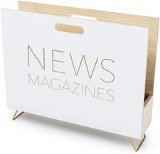 Portariviste News Colore Bianco per Riviste, Cataloghi E Giornali Maniglia Integ