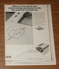Rara Pubblicità Vintage OCE Océ 1700 Copiatrice - Copia Venuta 1977