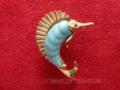 Broche vintage espadon poisson - broche,