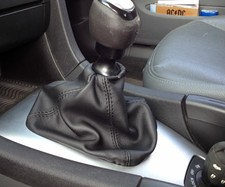 CUFFIA CAMBIO compatibile con SAAB 9 - 3 in VERA PELLE nera dal 2003 al 2014