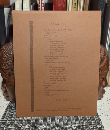 Jack kerouac hymn broadside - hymn,
