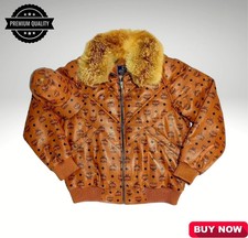 Giacca pelle marrone con - pelle,