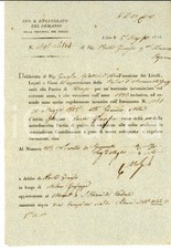 1825 POZZECCO / BERTIOLO UD Invito a Francesco PONTE pagamento livello su campi
