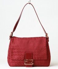Borsa a tracolla FENDI Mamma Zucchino Baguette rossa