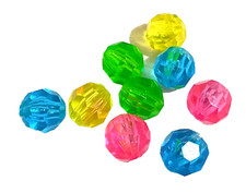 B925 - BARBIE BEAD FUN FASHIONS 1994 lotto 10 perle trasparenti deco capelli  