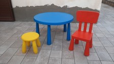 Set da gioco per Bambini in plastica leggera (Tavolo + Sedia + Sgabello)