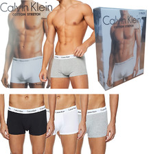 Boxer Uomo 3 pezzi elasticizzati CALVIN KLEIN elastico esterno Cotton Stretch