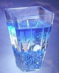 Candela gel vasetto cubo - , mare