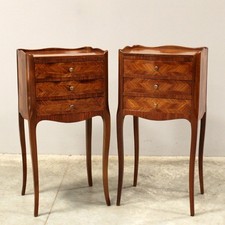 COPPIA COMODINI TAVOLINI Napoleone III - INTARSIATI -EPOCA PRIMI 900- RESTAURATI