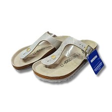 Sandali da donna Birkenstock Gizeh argento infradito in pelle taglia 37 regolare