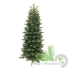 ALBERO DI NATALE SLIM ARTIFICIALE VERDE SALVASPAZIO PVC H 180 CM 660 RAMI 86D