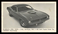 Carta Vintage 1971 Fleer Stick Shift Plymouth Hemi Cuda
