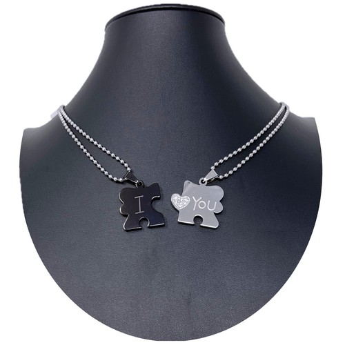 Puzzle argento nero ciondolo - argento,