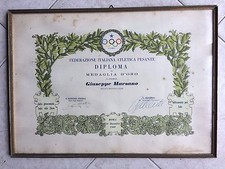 Sport - Diploma di medaglia d'oro - Federazione Italiana Atletica Pesante - 1960