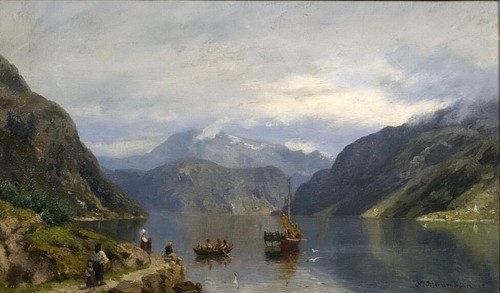 Grande quadro olio paesaggio