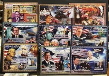 9x Presidenti americani / Kennedy / Lincoln / Reagan / Washington - MNH** CB3