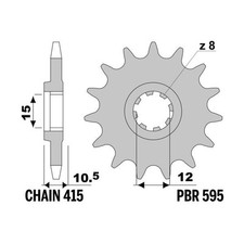 Pignone PBR Z13 denti passo