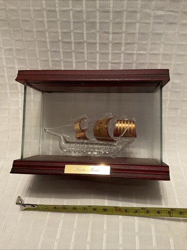 Glass ship model santa - glass,