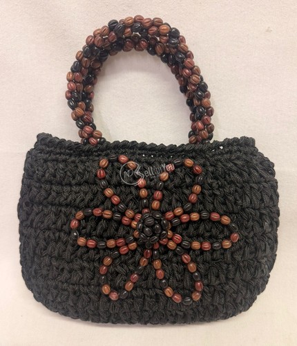 Borsa mano nera realizzata - borsa, a