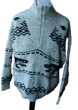 Maglione maglia uomo Fausto Cerruzzi norvegese Aran treccia lana taglia L/54