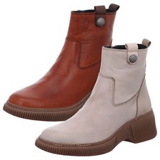 Gemini Stivaletti Donna Pelle Borchie Suola a Zeppa Sciolto Inserto 033609-02