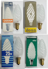 LAMPADA LAMPADINA E14 TORTIGLIONE SMERIGLIATO SYLVANIA OSRAM PHILPS 15 25 40 60 