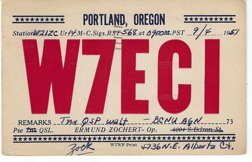 Scheda radio qsl 1951 - scheda,