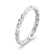 Anello Acciaio Treccia Unisex