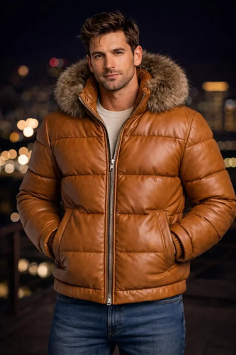 Giubbotto uomo pelle puffer