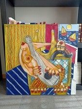 paolo da san lorenzo dipinto olio su tela di juta dimensione 80x80